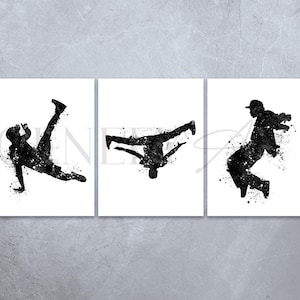 Breakdance Watercolour Art Print - Set of 3 Prints - Breakdancing Poster - Breakdancing Print - Gift for Breakdancer - Street Dance Art