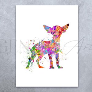 Chihuahua Watercolor Art Print - Chihuahua Portrait - Chihuahua Wall Art - Chihuahua Poster - Chihuahua Print - Housewarming Gift
