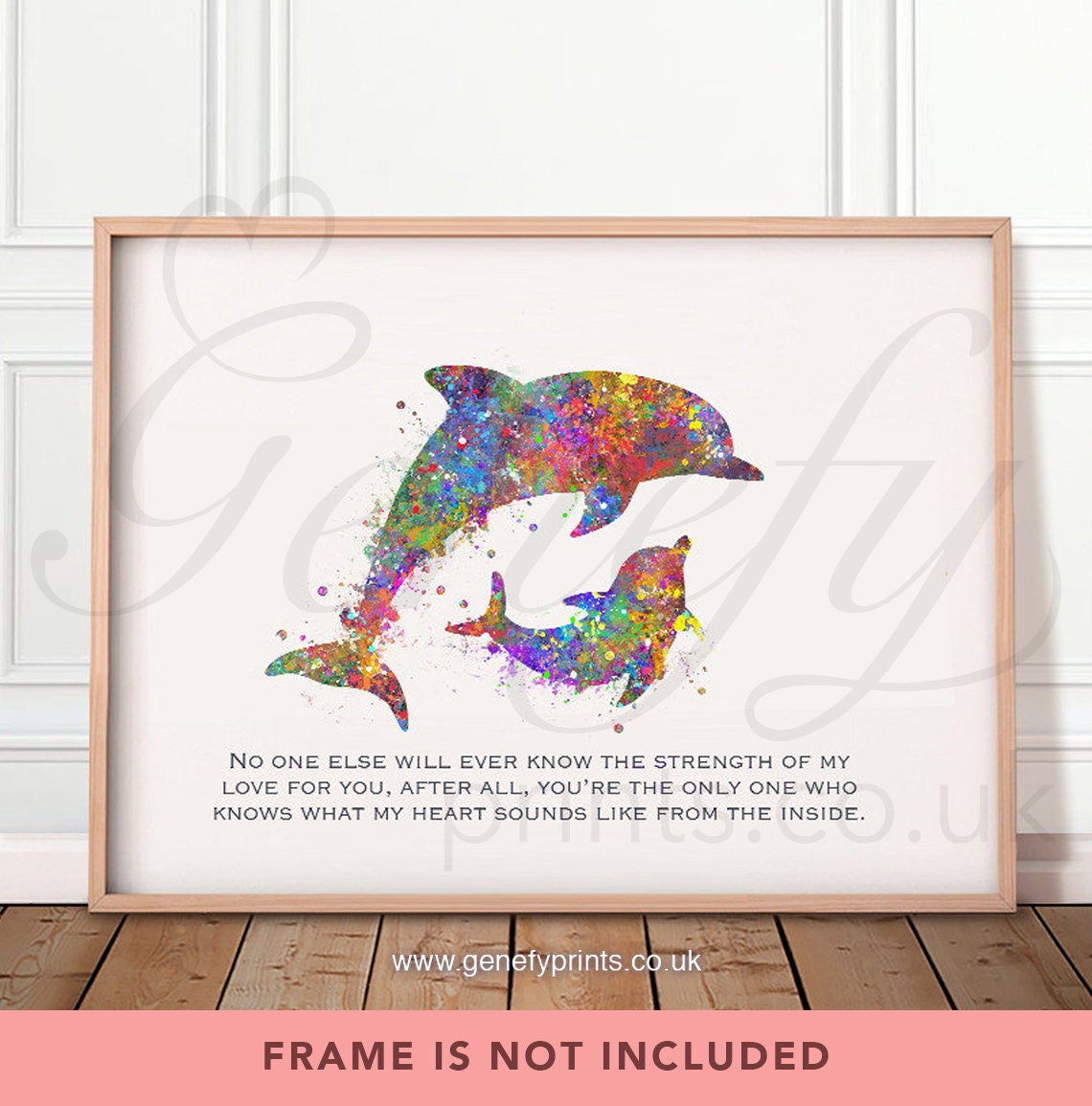 Baby Dolphin And Mother Dolphin Watercolor Print Family Etsy