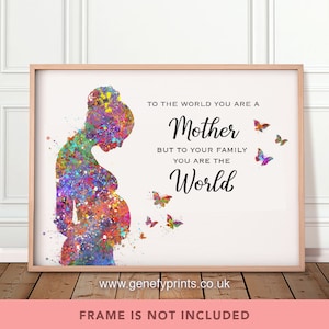 Schwangerschaft Aquarell Druck - Mutterschaft Zitat Drucke - Geschenk für Mamas - Muttertagsgeschenk - Mutterschaft Drucke - Schwangere Frau Kunstwerk