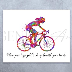 Cycling Inspirational Quote Art Print: Gift for Cyclist