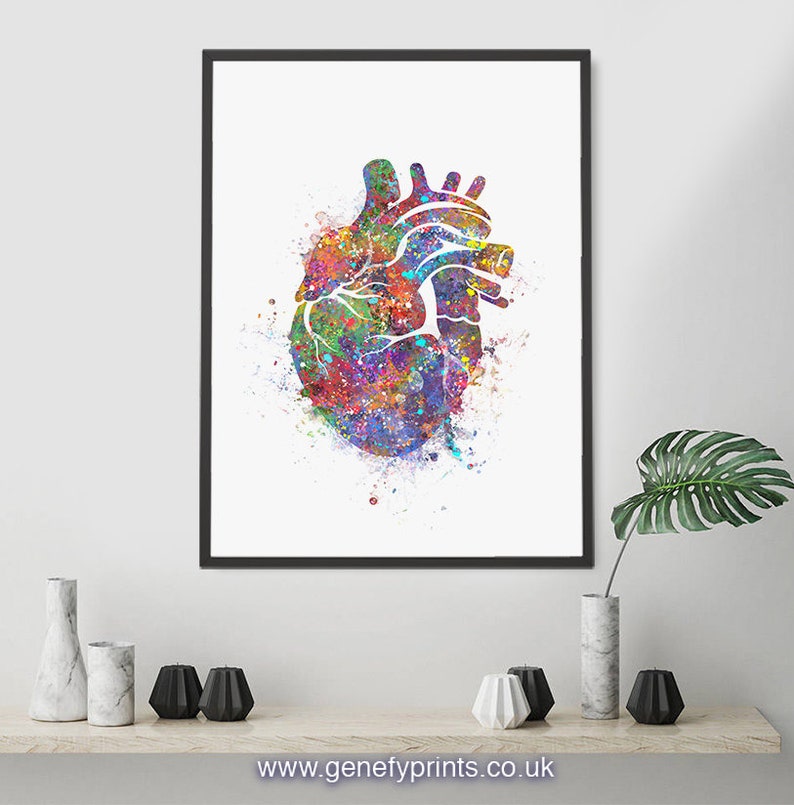 Heart Anatomy Watercolor Art Print Heart Anatomy Watercolor Art Painting Cardiology Art Anatomy Art Gift for Cardiologists AS37 image 4