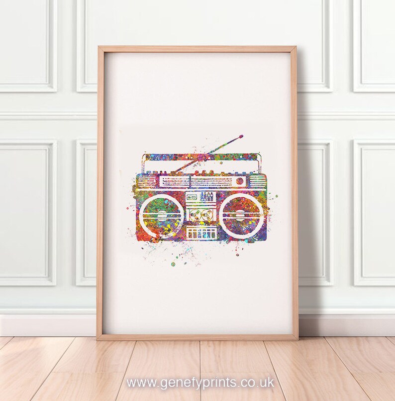 Boombox Watercolor Art Print Boombox Poster Boombox Wall Etsy UK