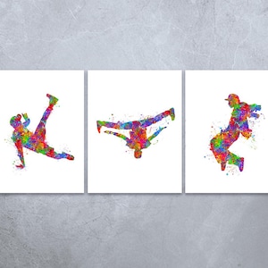 Breakdance Watercolour Art Print - Set of 3 Prints - Breakdancing Poster - Breakdancing Print - Gift for Breakdancer - Street Dance Art