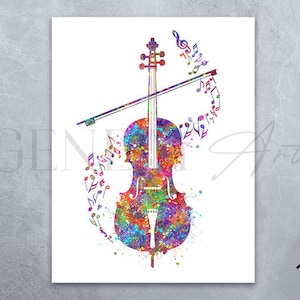 Cello Watercolor Art Print - Music String Instrument Watercolor Art - Cello Print - Cello Poster - Music Studio Decor - Cello Artwork