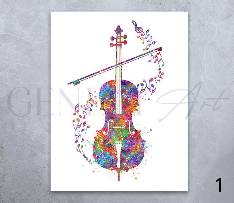 Cello Watercolor Art Print: Music Room Decor - Etsy