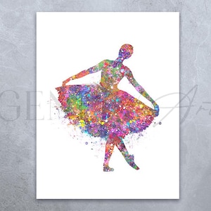 Ballerina Watercolor Art Print - Ballerina Watercolor Poster - Ballerina Portrait - Ballerina Dance Poster - Ballet Dancing Artwork