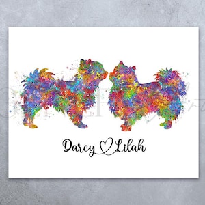 Personalized Chihuahua Couple Watercolor Art Print