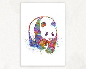 Panda Watercolor Art Print - Panda Portrait - Panda Wall Art - Panda Poster - Wall Decor - Home Decor - Housewarming Gift