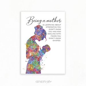 Motherhood Watercolour Print - Motherhood Quote Prints - Gift for Mums - Mother's Day Gift - Motherhood Prints - Thoughtful Gift for Mums