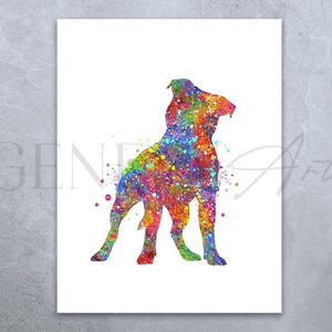 Staffordshire Bull Terrier Watercolor Print - Staffordshire Bull Terrier Watercolor Art - Bull Terrier Portrait - Gift for Her