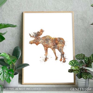 Moose Watercolor Art Print Moose Portrait Moose Art Print Moose Wall Decor Moose Wall Art Moose Decoration Housewarming Gift image 2