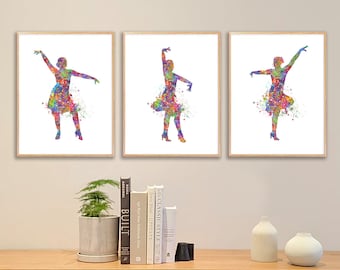 サルサダンスの水彩画アートプリント - 3枚セット - Etsy 日本