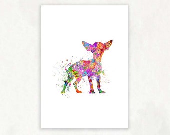 Chihuahua Watercolor Art Print - Chihuahua Portrait - Chihuahua Wall Art - Chihuahua Poster - Chihuahua Print - Housewarming Gift