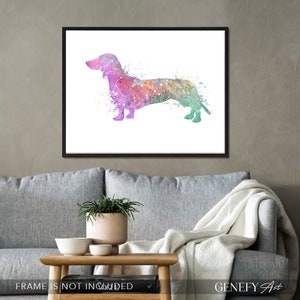 Dachshund Watercolour Art Print Dachshund Portrait Dachshund Prints Gift for Dog Lover Gift for Her Housewarming Gift Ideas image 3