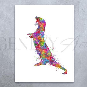 Sea Otter Watercolor Art Print: Colorful Wildlife Nursery Decor