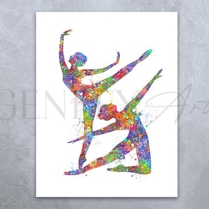 Gymnastics Watercolor Art Print  - Gymnastics Watercolor Poster - Gift for Gymnasts - Gymnastics Art - Gymnastics Studio Decor
