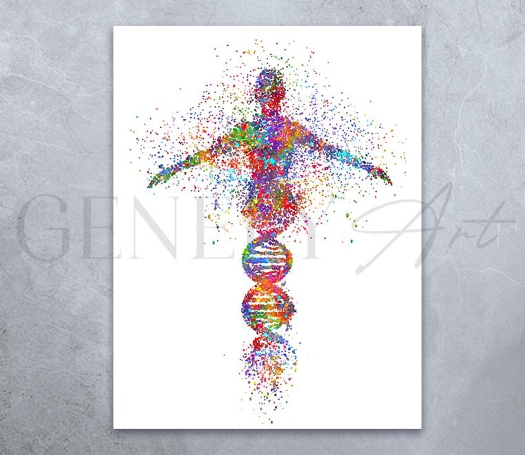 DNA Watercolor Art Print: Science, Medical, Biology Poster - Etsy
