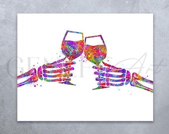 Cheers Watercolour Art Print: Friendship Gift