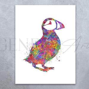 Puffin Bird Watercolor Art Print  - Puffin Bird Prints - PuffinsWall Art - Puffins Wall Decor - Puffins Portrait Puffins Lover Puffins Gift