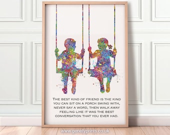 Best Friend Quote Watercolor Art Print  - Friends Watercolor Poster - Gift for best friend - Friendship Quote Print