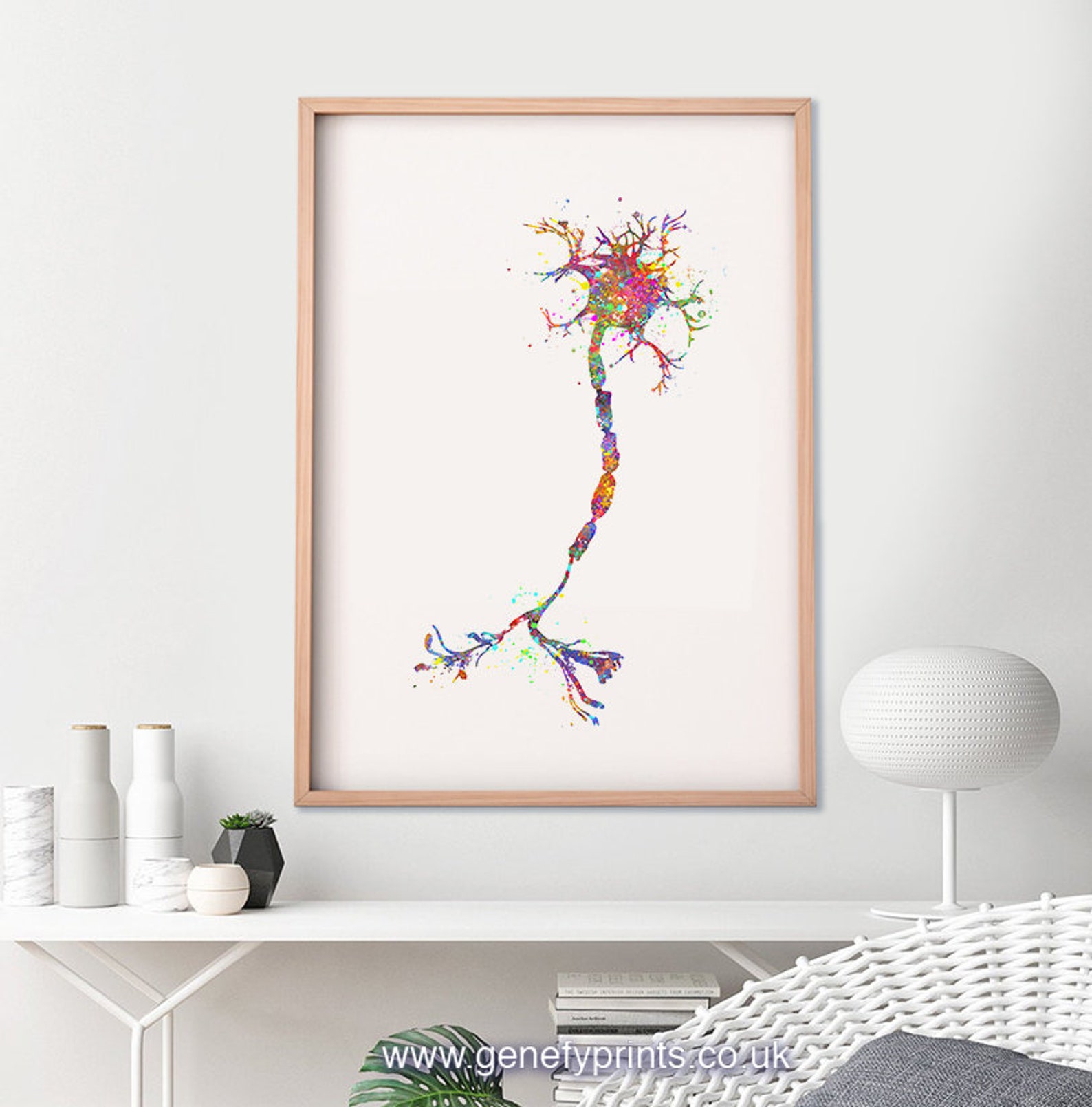 Motor Neuron Watercolor Art Print Neurology Art Central | Etsy