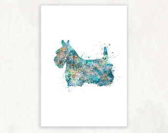 Terrier Aquarell Kunstdruck - Terrier Prints - Terrier Poster - Terrier Aquarell Portrait - Terrier Geschenkideen - Terrier Wandkunst