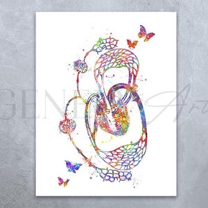 Lymphatic System Watercolour Art Print - Circulatory System Art - Lymphatic System Prints - Heart Prints - Anatomy Art - Medical Art