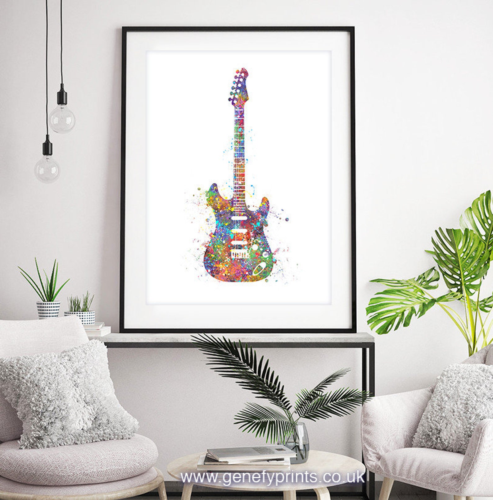 Guitar Watercolour Print Music Instrument Watercolour Art | Etsy