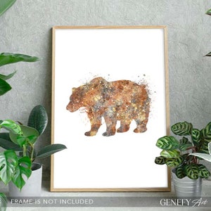 Bear Watercolour Art Print Bear Print Bear Portrait Bear Poster Wildlife Poster Wildlife Print Housewarming Gift image 5