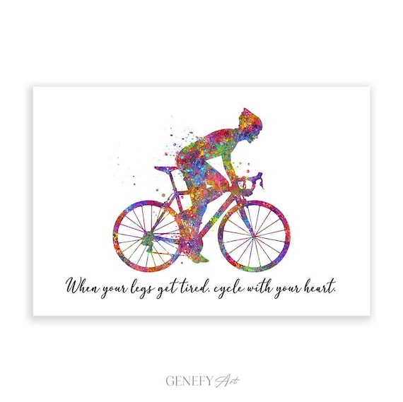 Radfahren Inspirierendes Zitat Kunstdruck: Geschenk fr Radfahrer - Etsy.de