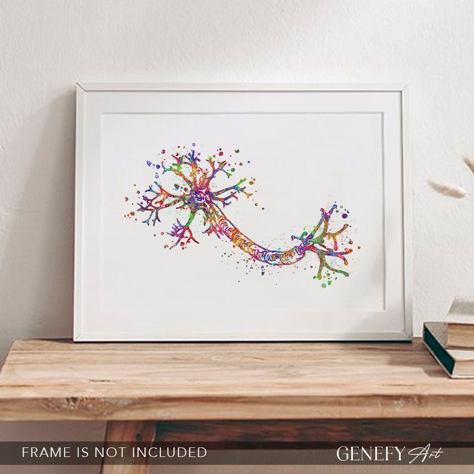 Nerve Cell Watercolor Art Print: Abstract Neurology Poster - Etsy