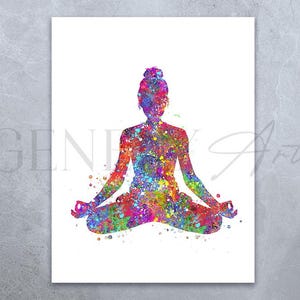 Yoga Pose Watercolor Art Print - Yoga Poster - Wellness Wall Art - Yoga Prints - Natarajasana - Gifts for Her - Yoga Studio Decor