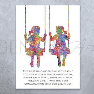 Beste Freunde Zitat Aquarell Art Print - Freunde Aquarell Poster - Geschenk für die beste Freundin - Freundschaft Zitat Druck - Freundschaftsdrucke