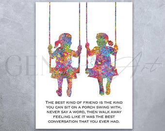 Friends Watercolor Art Print – Friendship Quote
