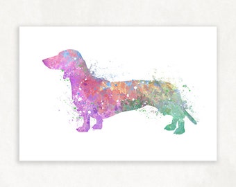 Dachshund Watercolour Art Print - Dachshund Portrait - Dachshund Prints - Gift for Dog Lover - Gift for Her - Housewarming Gift Ideas