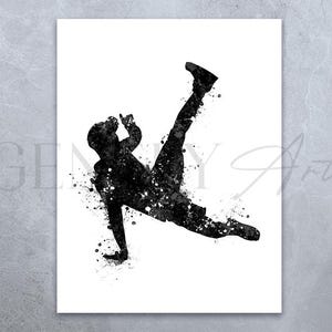 Breakdance Watercolour Art Print - Black and White Breakdance Art - Breakdancing Poster - Breakdancing Print - Street Dance Art