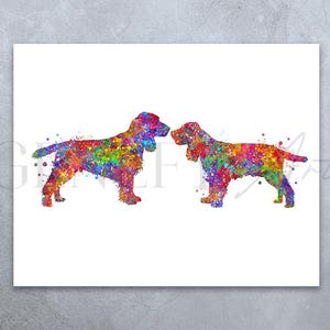 Spaniel Dog Watercolour Print - Spaniel Dog Portrait - Cocker Spaniel Prints - Cocker Spaniel Poster - Dog Wall Art Print