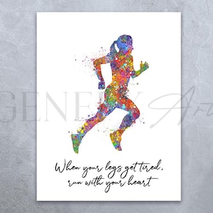 Runner Inspirational Quote Print - Runner Woman Poster - Runner Motivational Quote - Marathon Wall Decor - Runner Inspirational Quote
