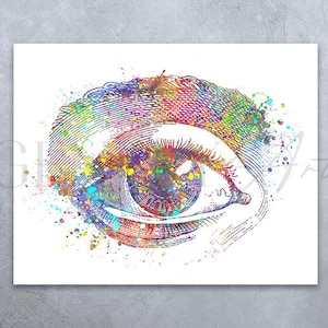 Oog anatomie aquarel kunst - oog abstracte medische kunst print - oogheelkunde poster - optometrie abstracte print - cadeau voor optometrist AS30