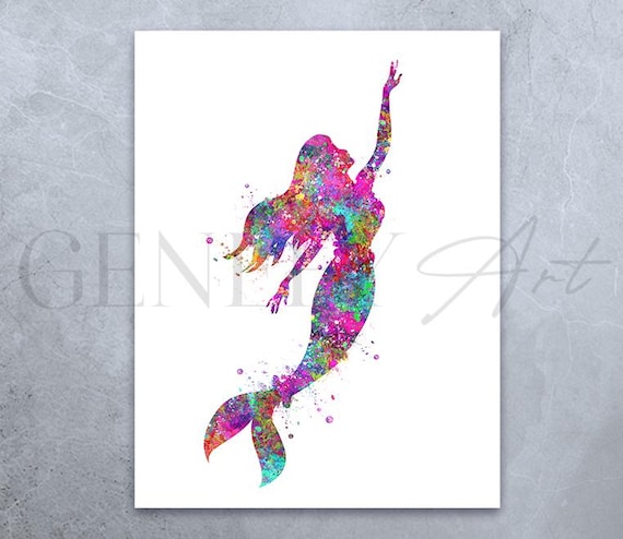 Mermaid Watercolor Art Print: Epson Heavy Weight Paper