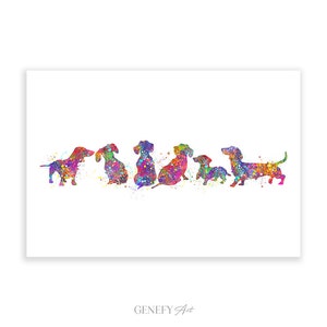 Dachshund Watercolor Art Print Dachshund Portrait Dachshund Prints Gift for Dog Lover Gift for Her Housewarming Gift Ideas image 1