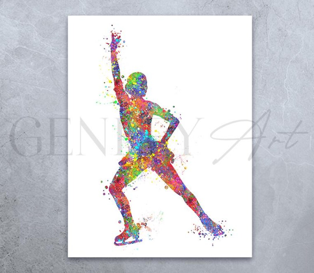 Ice Dance Watercolour Print: Figure Skating Poster - Etsy