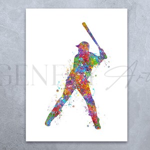 Baseball Watercolor Art Print - Baseball Sport Watercolor Art - Baseball Player Prints - Baseball Player Poster - Baseball Sports Poster
