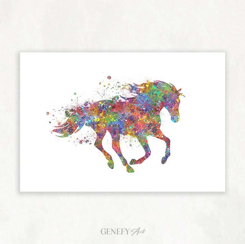 Horse Watercolour Art Print Horse Watercolour Print Gift for Equestrian Housewarming Gift Horse Prints Horse Poster image 1