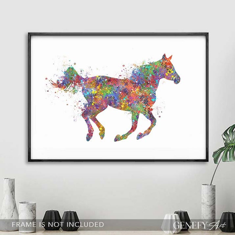 Horse Watercolor Print Equestrian Gift Ideas Gift for Equestrian Horse Wall Art Home Decor Ideas House Warming Gift image 2