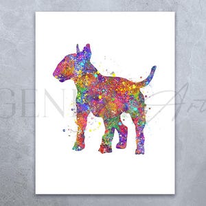Bull Terrier Watercolor Art Print - Bull Terrier Portrait - Bull Terrier - Gift for Dog Lover - Gift for Her - Housewarming Gift Ideas
