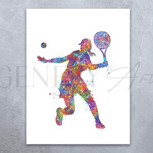 Female Tennis Player Watercolour Art Print - Tennis Player Poster - Gift for Daughter - Tennis Player Print - Tennis  Artwork