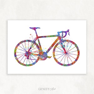 Road Bike Watercolour Art Print - Road Bike Watercolour Art - Cyclist Gift - Bike Wall Decor - Bicycle Decor - Bicycle Art