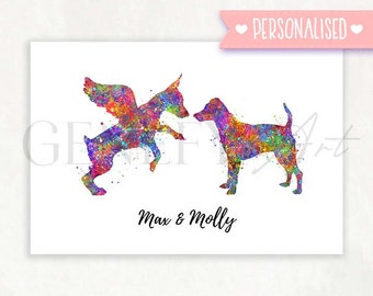 Personalized Miniature Pinscher Watercolor Print: Dog Lover Gift